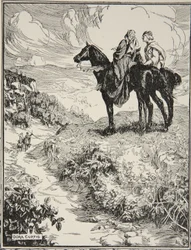 Mens de venter på den lille skovhøj, illustration fra 